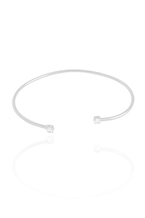 Bracelete Fio Pontos de Luz Cristal 3 mm Ródio Branco