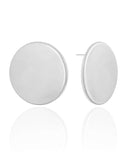 Brinco Redondo Liso 3.7 cm Ródio Branco