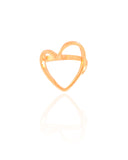 Anel Coração Vazado Tamanho 18 Banhado a Ouro 18K