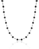 Choker Bolas Geométricas Pretas e Lisas Douradas Ródio Branco