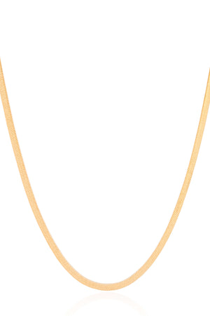 Gargantilha Malha Fita 3 mm Banhado a Ouro 18K - 40 cm