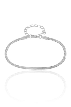 Pulseira Rabo de Rato 2 mm Ródio Branco