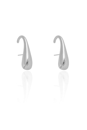 Ear Hook Gota Lisa 2.4 cm Ródio Branco