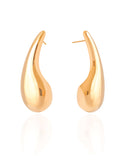 Brinco Gota Lisa 5.0 cm Banhado a Ouro 18K