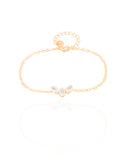 Pulseira Elos Gotas Cristais Banhado a Ouro 18K