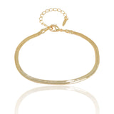 Pulseira Malha Fita 3 mm Banhado a Ouro 18K