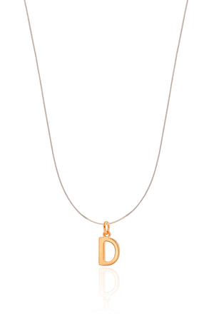 Choker Nylon Letra D Banhado a Ouro 18K