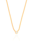 Choker Veneziana Dupla Ponto de Luz Cristal 7 mm Banhado a Ouro 18K