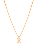 Gargantilha Veneziana Letra R Cravejada Cristal Banhado a Ouro 18K - 45 cm