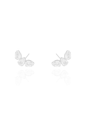 Ear Cuff Gotas Cristal 1.5 cm Ródio Branco