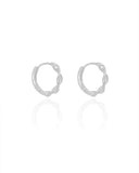 Brinco Argola Click Torcida 1.5 cm Ródio Branco