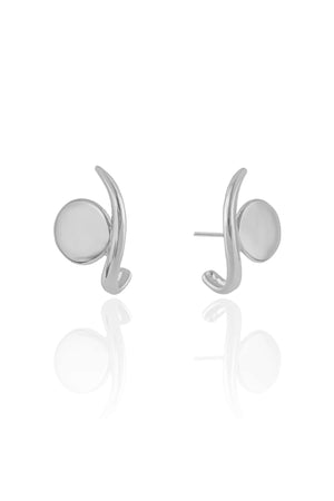 Ear Hook Redondo Liso Ródio Branco