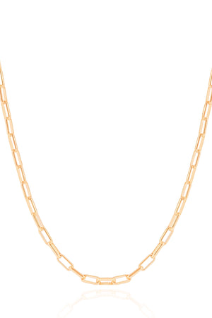 Gargantilha Elos Lisos 3 mm Banhado a Ouro 18K - 45 cm