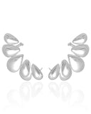 Ear Cuff Gotas Lisas Ródio Branco