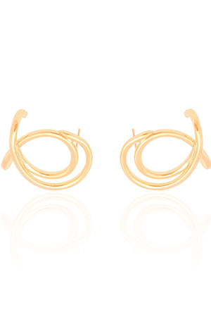 Ear Cuff Entrelaçado Liso 2.5 cm Banhado a Ouro 18K