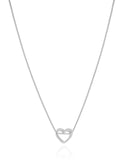 Gargantilha Veneziana Coração Vazado 1.0 cm Ródio Branco - 45 cm