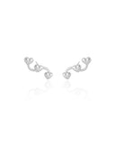 Ear Cuff Corações Liso Ródio Branco