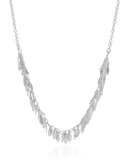 Gargantilha Elos Folhas Lisas Ródio Branco - 40 cm