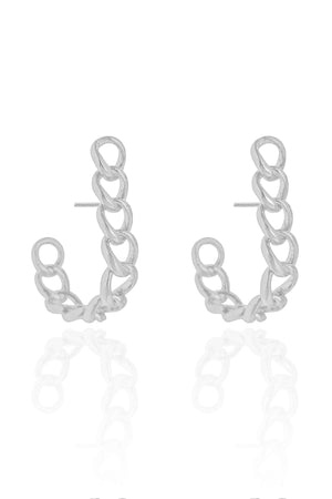 Brinco Argola Grumet 3.4 cm Ródio Branco