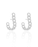 Brinco Argola Grumet 3.4 cm Ródio Branco