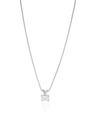 Gargantilha Veneziana Retangular Cristal Ródio Branco - 40 cm