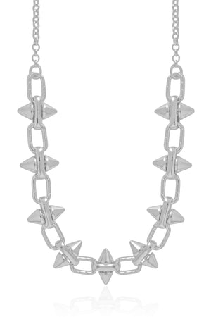 Gargantilha Elos Spike 13 mm Ródio Branco - 45 cm