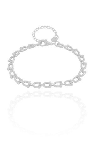 Pulseira Elos em U 5 mm Ródio Branco