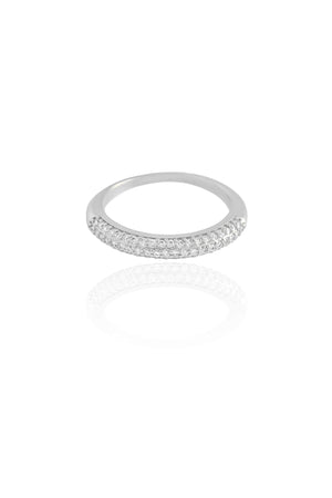 Anel Cravejado Cristal Tamanho 21 Ródio Branco