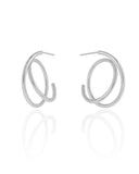 Brinco Argola Entrelaçada Lisa 2.7 cm Ródio Branco