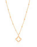 Gargantilha Elos Bolinhas Flor Cravejada Cristal Banhado a Ouro 18K - 45 cm