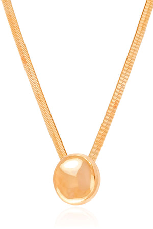 Gargantilha Malha Fita Orgânico Liso Banhado a Ouro 18K