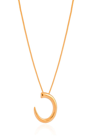 Gargantilha Veneziana Oval Liso Vazado Banhado a Ouro 18K - 45 cm