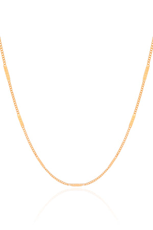 Choker Grumet Achatada Banhado a Ouro 18K - 33 cm
