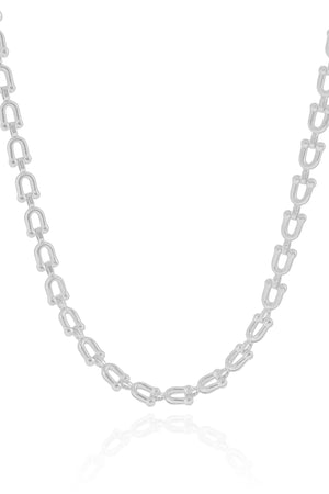 Choker Elos em U 5 mm Ródio Branco