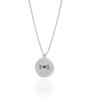 Gargantilha com Pingente Redondo Personalizado Ródio Branco