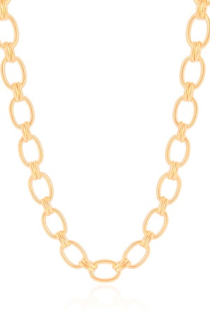 Gargantilha Elos Ovais 9 mm Banhado a Ouro 18K - 40 cm