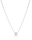 Gargantilha Veneziana Retângulo Cristal Ródio Branco - 45 cm