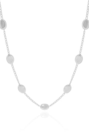 Gargantilha Elos Ovais Lisos Ródio Branco - 40 cm