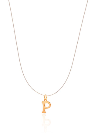 Choker Nylon Letra P Banhado a Ouro 18K