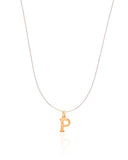 Choker Nylon Letra P Banhado a Ouro 18K