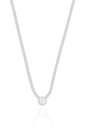 Choker Veneziana Dupla Ponto de Luz Cristal 7 mm Ródio Branco