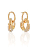 Brinco Tubos Lisos Entrelaçados Banhado a Ouro 18K