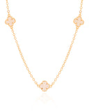 Choker Elos Trevos Tom Madrepérola 1.0 cm Banhado a Ouro 18K