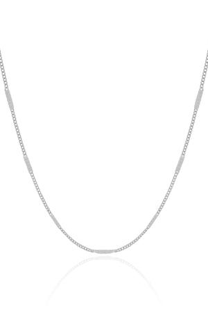 Choker Grumet Achatada Ródio Branco - 33 cm