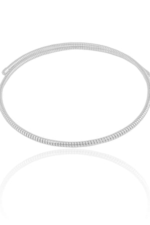 Aro Mola Espiral Ródio Branco