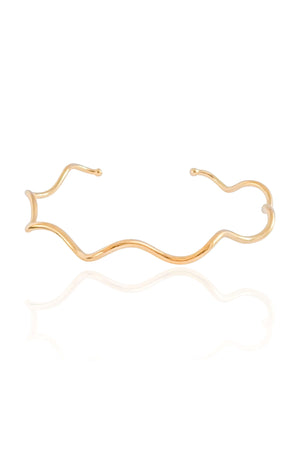 Bracelete Ondulado Banhado a Ouro 18K