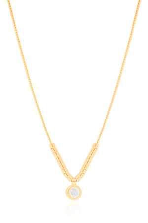 Gargantilha Veneziana Canutilhos Ponto de Luz Cristal Banhado a Ouro 18K - 40 cm