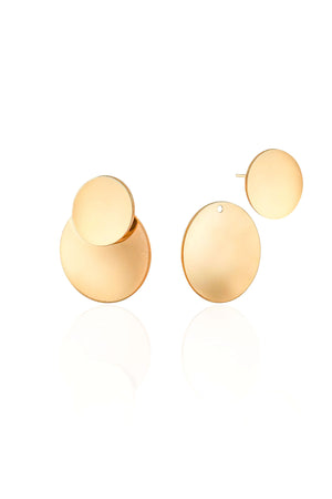 Ear Jacket Redondo Liso Banhado a Ouro 18K