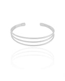 Bracelete Três Fios Ródio Branco