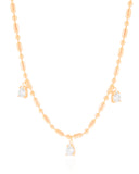 Gargantilha Gomos Gotas Cristal Banhado a Ouro 18K - 40 cm